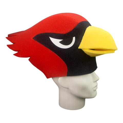 Arizona Cardinals Hat foam NFL fan hat right side view showing red crest and yellow beak