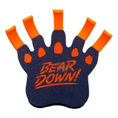 Bear Down foam hand navy blue and orange bear claw with Bear Down slogan