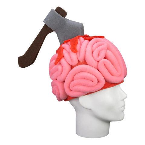 Brain with Axe Hat - Foam Party Hats Inc