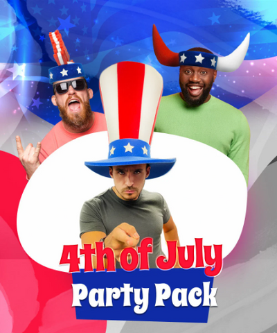 4th of July Party Pack  (4 Hats & 8 Headbands) - Foam Party Hats Inc