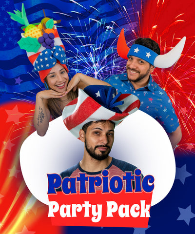 Patriotic Party Pack (20 Hats & 20 Headbands) - Foam Party Hats Inc