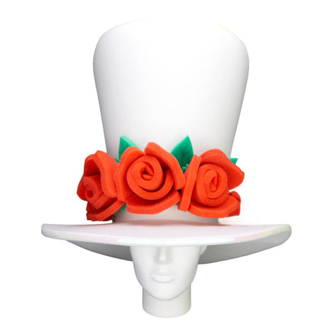 Red Roses Bride Hat - Foam Party Hats Inc