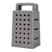 Graterhead gray foam cheese grater hat with oversized holes and handle
