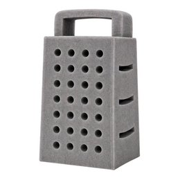 Graterhead gray foam cheese grater hat with oversized holes and handle