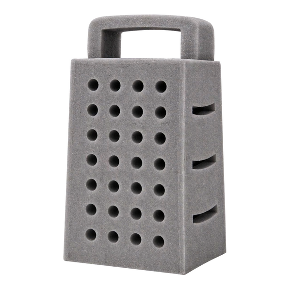 Graterhead gray foam cheese grater hat with oversized holes and handle