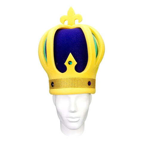 Luxurious Mardi Gras Crown Hat - Foam Party Hats Inc
