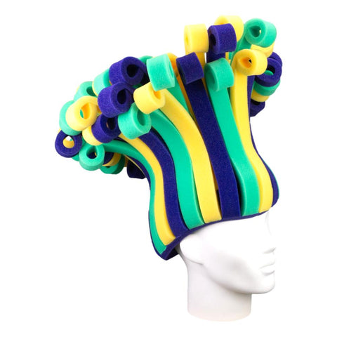 Mardi Gras Rainbow Wig Hat - Foam Party Hats Inc