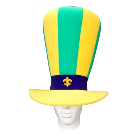 Mardi Gras Wide Top Hat - Foam Party Hats Inc