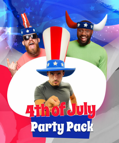 4th of July Party Pack  (4 Hats & 8 Headbands)