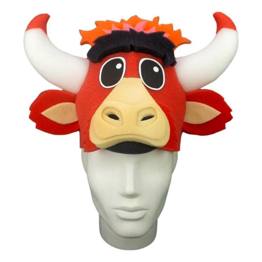 Benny the Bull custom foam mascot hat for the Chicago Bulls, front view