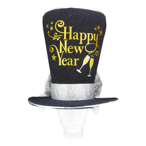 Happy New Year Top Hat - Foam Party Hats Inc