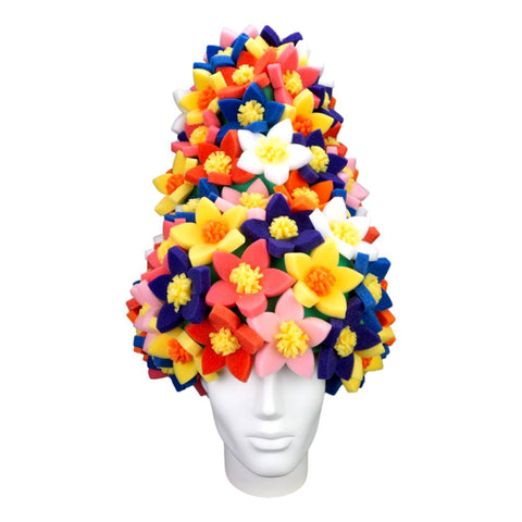 Large Bun With Flowers - Foam Party Hats Inc