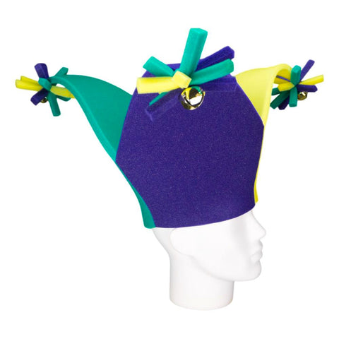Mardi Gras Colors Jester Hat Carnival Costume Hat |Foam Party Hats