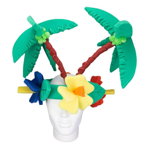 Coconut Tree & Flowers Hat - Foam Party Hats Inc