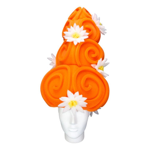 Large Bun with Daisies Wig - Foam Party Hats Inc