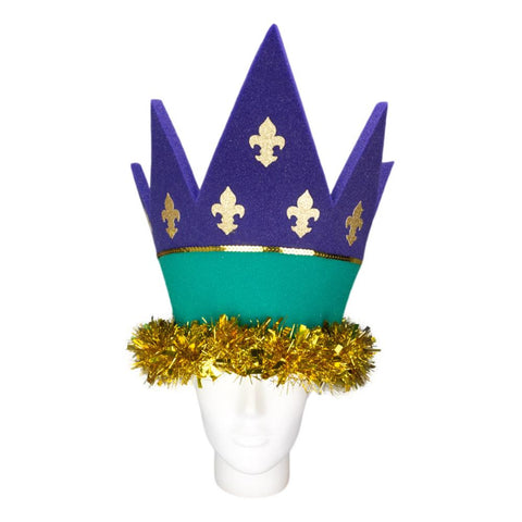 Mardi Gras Crown Hat - Foam Party Hats Inc
