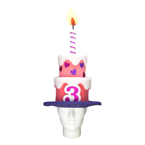 Kid's Birthday Cake Hat (Girl) - Foam Party Hats Inc