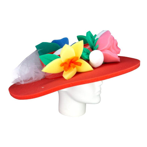 Varied Flowers with Lace Large Pamela - Foam Party Hats Inc