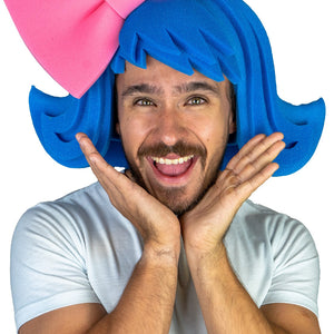 Wig with Large Bow - Foam Party Hats Inc