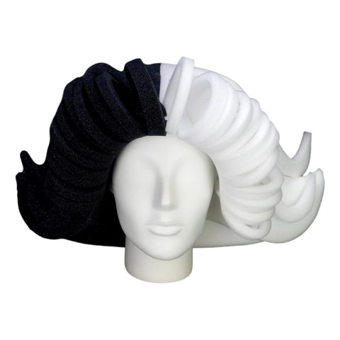 Black & White Wig - Foam Party Hats Inc