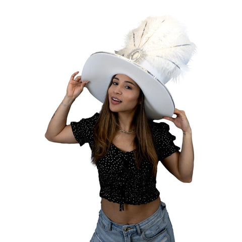 Gala White Lady Hat - Foam Party Hats Inc