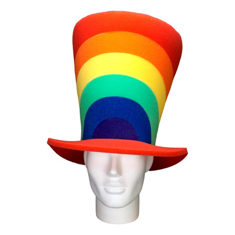 Pride Rainbow Wide Top Hat - Foam Party Hats Inc