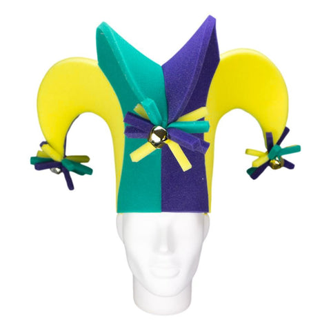 Mardi Gras 3 Points Jester Hat - Foam Party Hats Inc