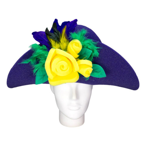 Mardi Gras Roses Lady Hat - Foam Party Hats Inc