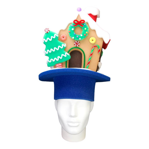 Christmas Gingerbread House Hat - Foam Party Hats Inc