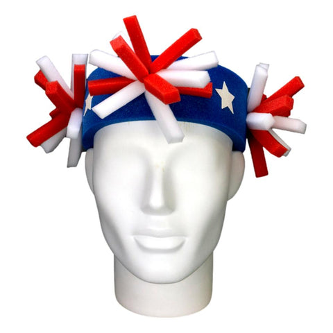 USA Pompoms Headband - Foam Party Hats Inc